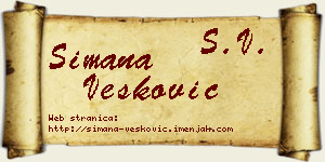 Simana Vesković vizit kartica